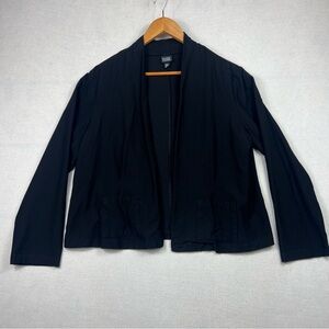 Eileen Fisher Open Cardigan Blazer Black XL Minimalist Classic Business Casual